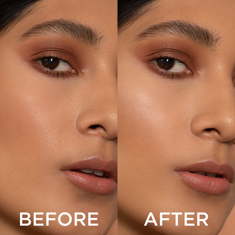BEAMING GLOW ILLUMINATING POWDER BEFORE AFTER