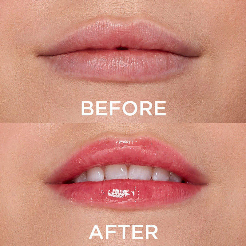 GLAZED HYDRATING LIP GLOSS BEFORE AFTER
